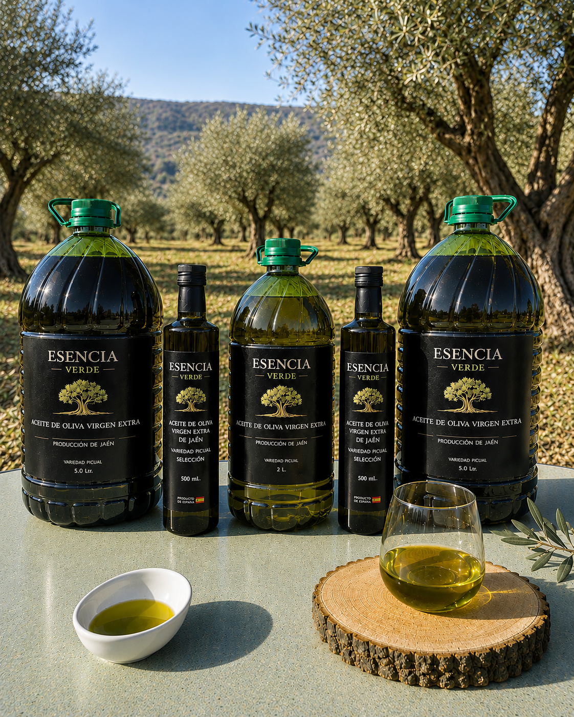 ¡Pack Experiencia! - 2 Garrafas AOVE 5 L + 1 Garrafa AOVE 2 L + 2 Botellas Selección 500 ml - Cosecha 2025/26