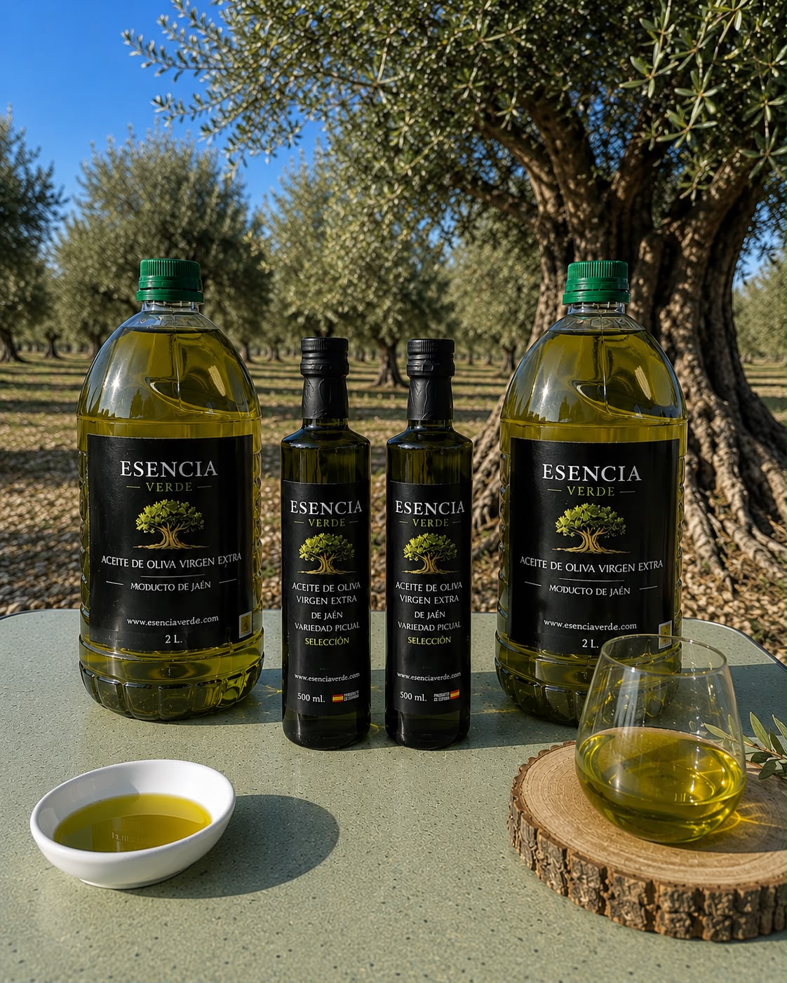 ¡Pack Familiar! - 2 Garrafas AOVE 2 L + 2 Botellas Selección 500 ml - Variedad Picual Cosecha 2025/26